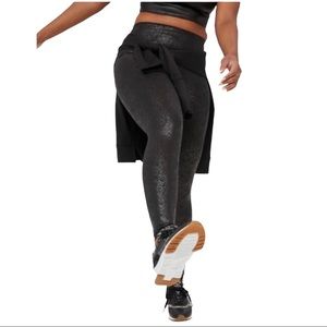 Aerie Offline Black Faux Leather Crackle Snakeskin Leggings